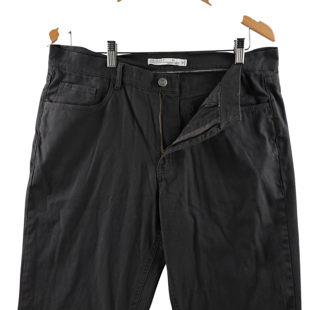 Criquet Mens Charcoal Gray Chinos Pants Size 34 Straight Leg Golf Performance‎